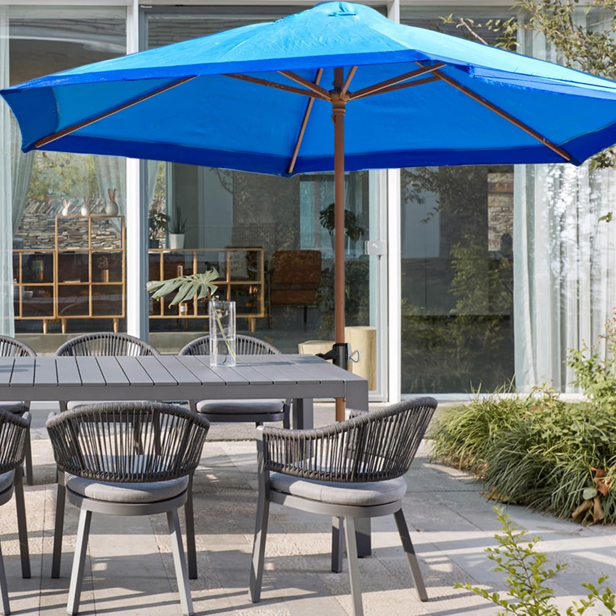 Cunguv Upgrade Umbrella Clamp Stand Holder Heavy Duty Bench Buddy Patio Umbrella Fixed Clip Beach Umbrella Mount Black