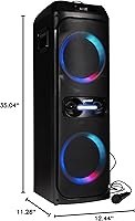 Vista 8 de Gemini Sound GHK-2800 - Altavoz de fiesta con refuerzo de graves, luces LED y efectos de cambio de voz, karaoke Bluetooth, incluye micrófono