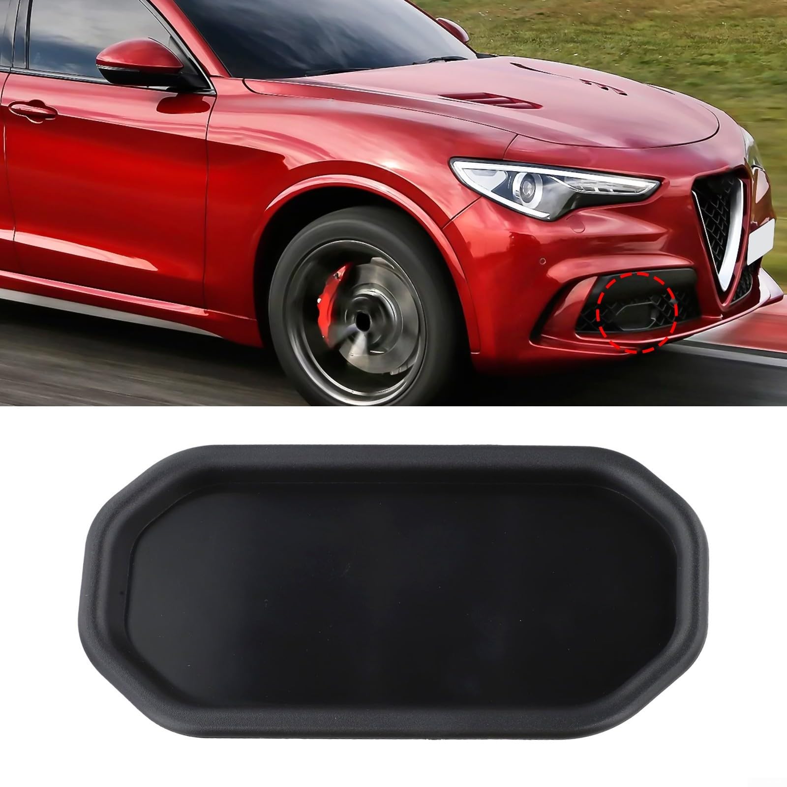 Tappo sensore griglia paraurti 156126159 per Alfa & Romeo per Stelvio 2017-2024 Direct Fit Ricambio Esterno in Plastica Parte OEM Compatibile Accessorio Anteriore
