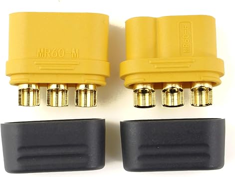 10 Pairs Amass MR60 Plug Female Male 3.5mm Bullet Connector with Sheath for RC Battery Motor ESC Connection