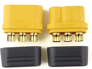 10 Pair Amass MR60 Connector Plug Female Male 3.5 Bullet Power Plugs with Sheath for Motor ESC Connection