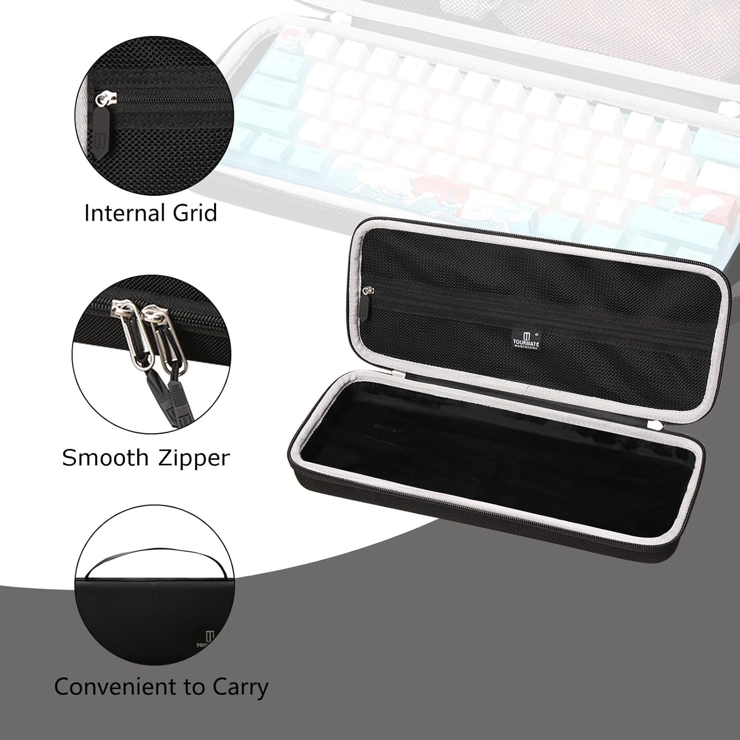 Hard Storage Case for 60% Snpurdiri/DIERYA/Owpkeenthy/MageGee/TMKB/Camiysn 60% Percent Keyboard - Travel Box for RK Royal KLUDGE/CORBOBO WK61 Mechanical Keyboard(Only Box) - Image 4