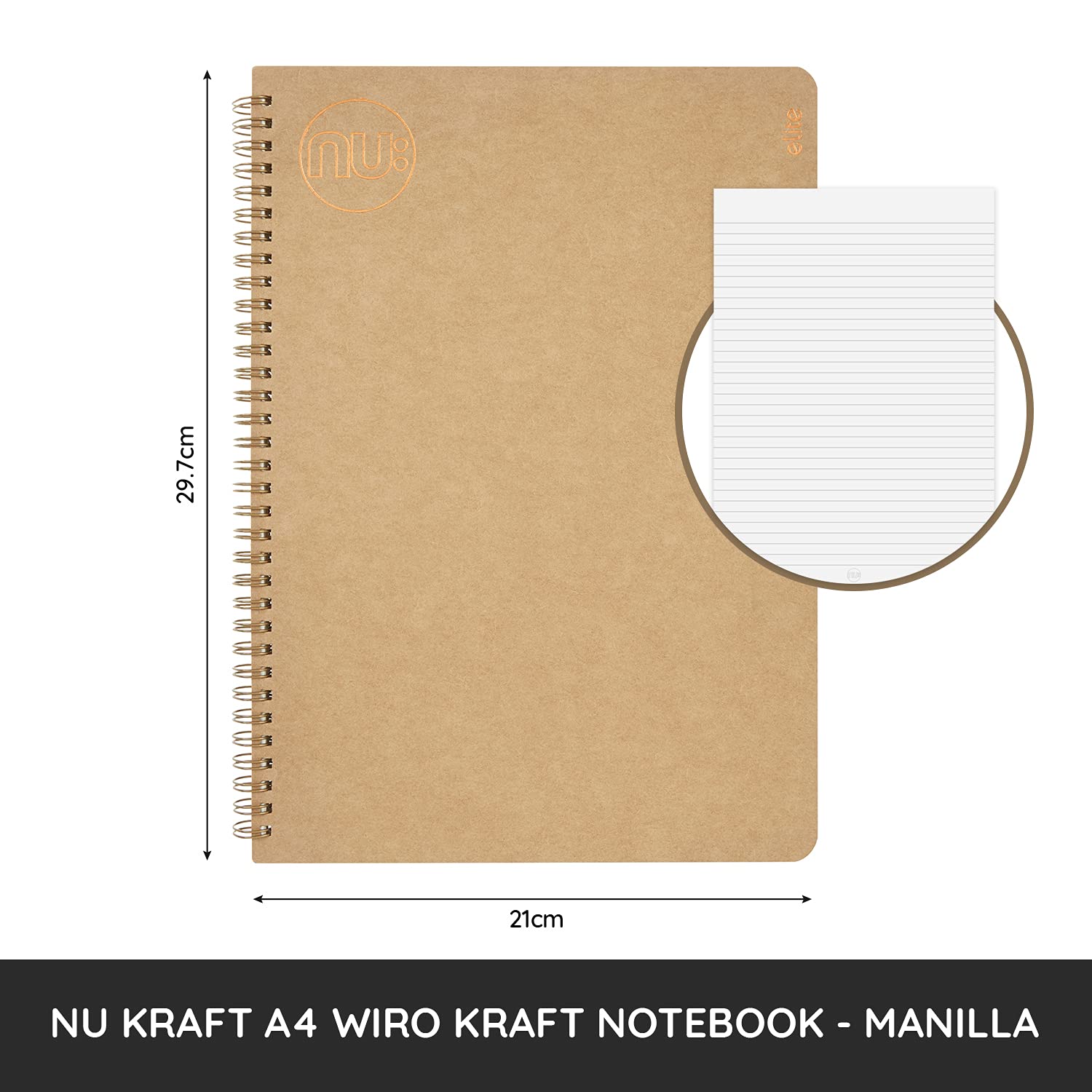 NU Elite Kraft A4 Wiro Notebook Manila NU003105