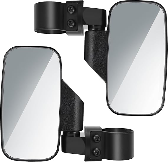 UTV Side View Mirror Adjustable Rear View Convex Mirror with Shock-proof Rubber Pad for 1.75