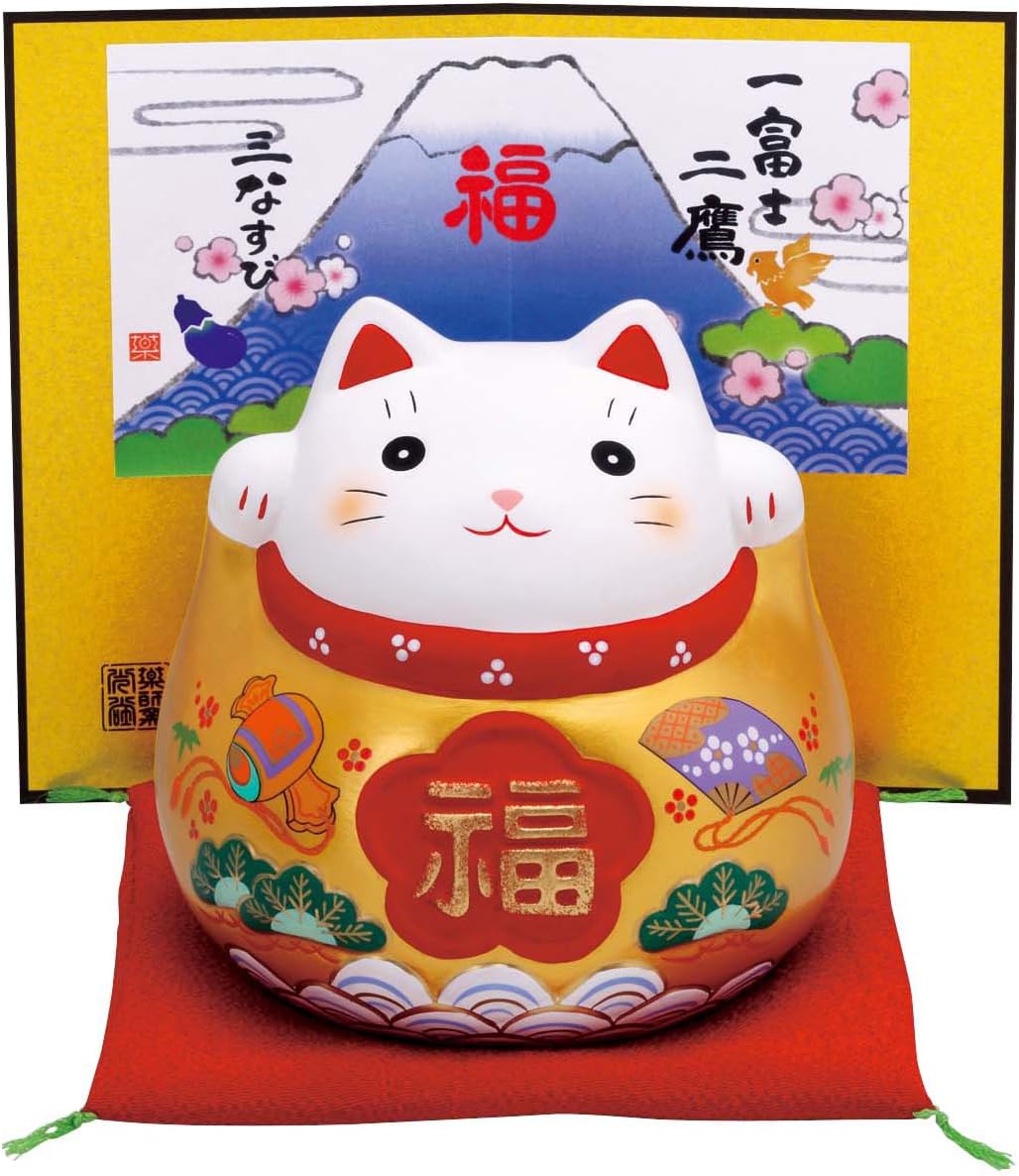 NishikiAya Fukuyume gold Fu beckoning cat ( Fu ) ( piggy bank ) 7558