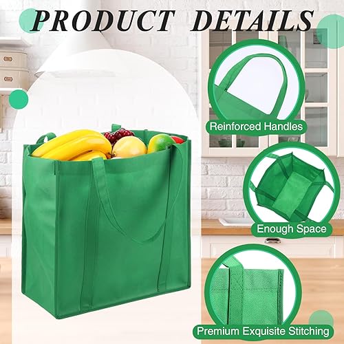Miniatura 3 de 20 bolsas de comestibles reutilizables con asas reforzadas, bolsas de compras grandes y resistentes, bolsas de Navidad