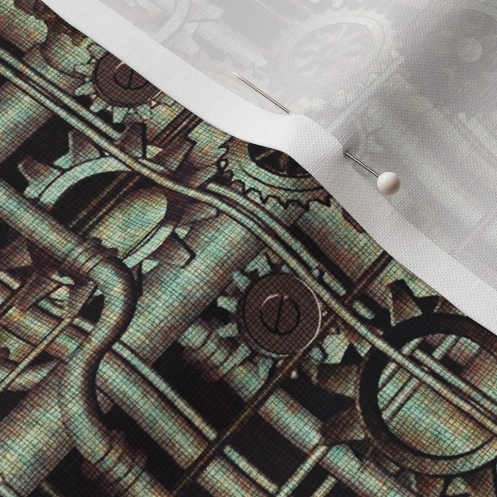 Spoonflower Fabric - Grunge Steampunk Pipes Gears Printed on Petal Signature Cotton Fabric by The Yard - Sewing Quilting Apparel Crafts Decor