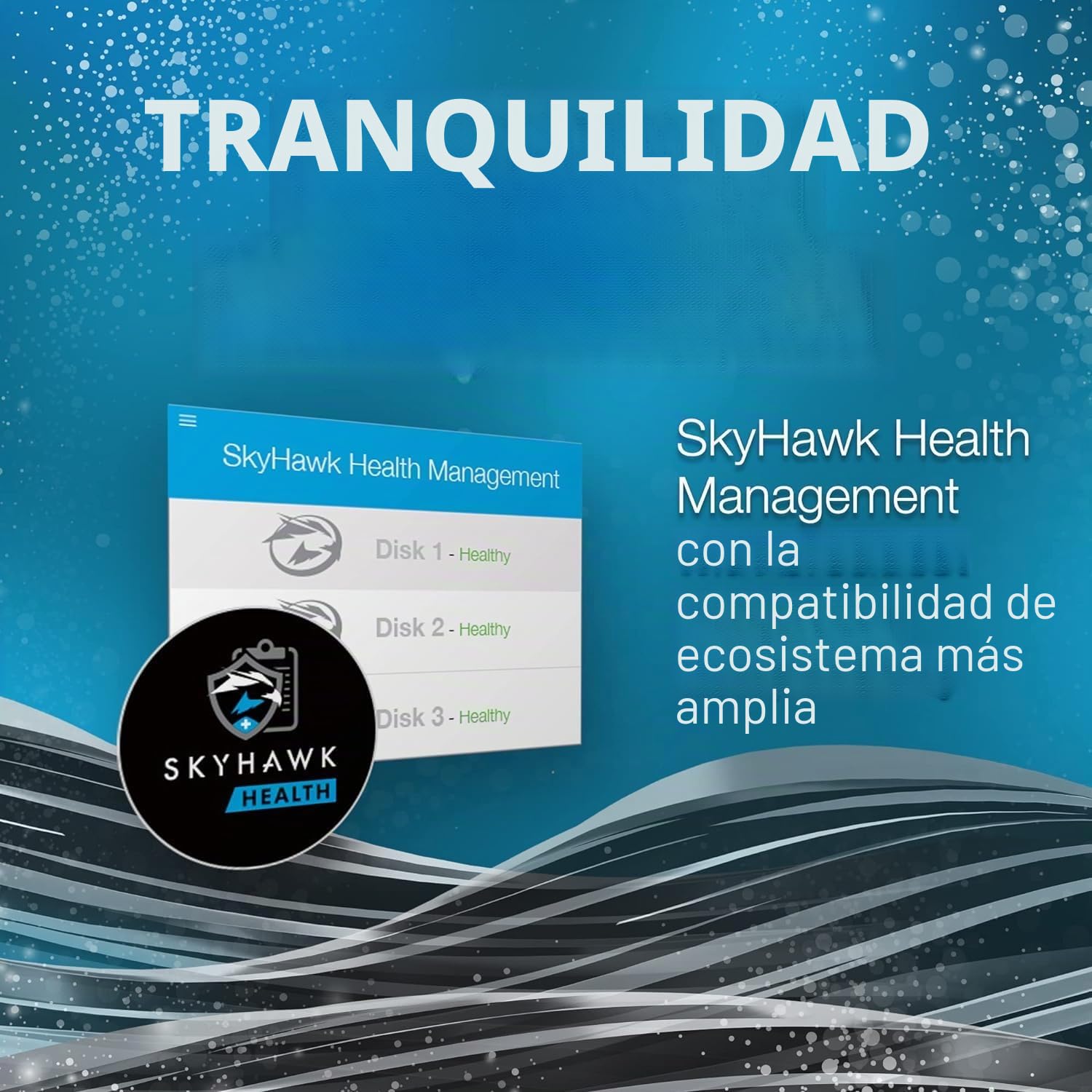 Seagate SkyHawk, 4 TB, Disco Duro Interno De Vigilancia, HDD, 3.5" SATA 6 GB/s, Caché 256 MB, DVR, Sistema de cámaras de seguridad NVR y 3 años de servicios Rescue (ST4000VX016)