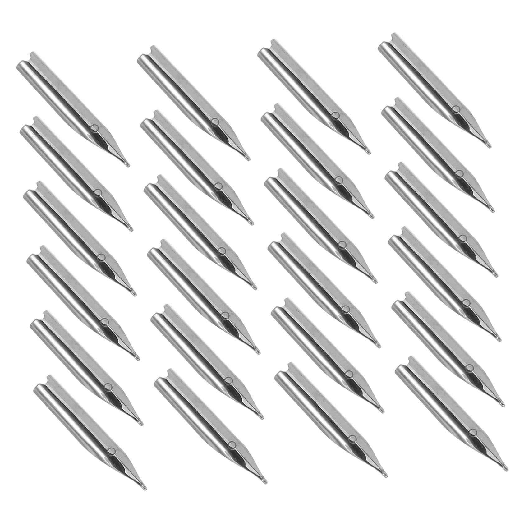 HOMSFOU 25Pcs Steel Pen Nibs Replacement Tips for Fountain Pens Durable Smooth Writing Compatible with Fountain Pens for Office School Drawing and Calligraphy