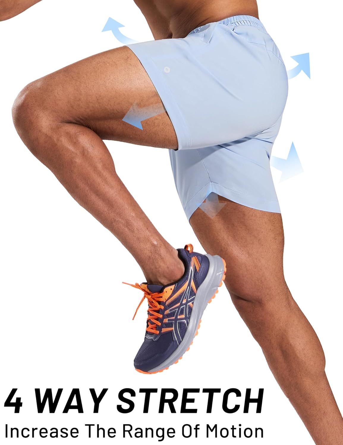 MIER Running Gym Shorts for Men 5 Inch Quick Dry Athletic Workout Shorts with Zipper Pockets, Elastic Waist, No Liner - Image 4