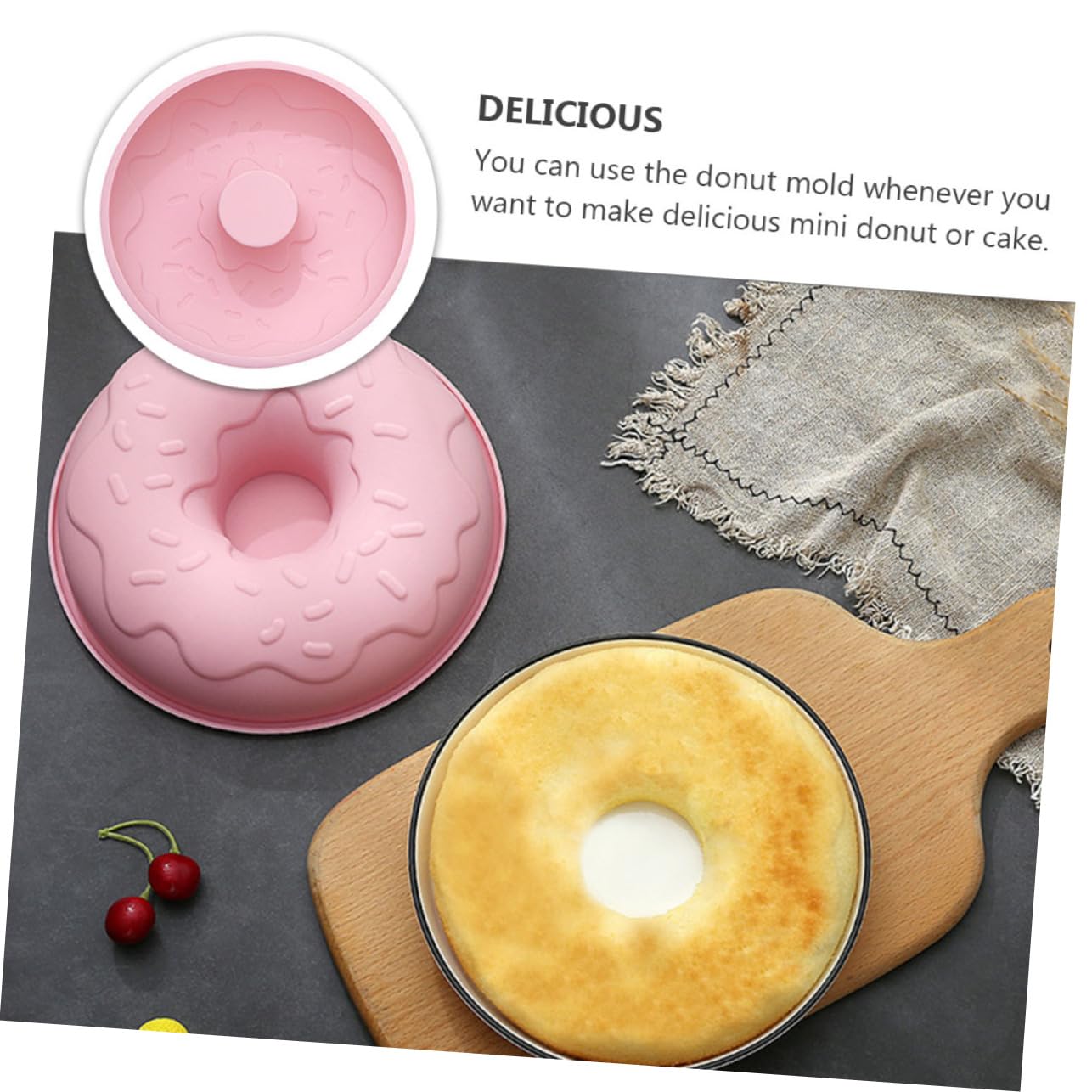 PRETYZOOM 3 Pz Stampo Per Ciambelle Teglia Antiaderente Teglie Rotonde Per Cheesecake Stampo Da Ciambella Per a Cioccolato De Para Gelatinas Fondente 3d Rosa Gel Di Silice