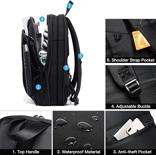 Miniatura 2 de BANGE Slim Laptop Backpack for Business Commuter backpack For MenWomen Work backpack Negro L, Negro-S