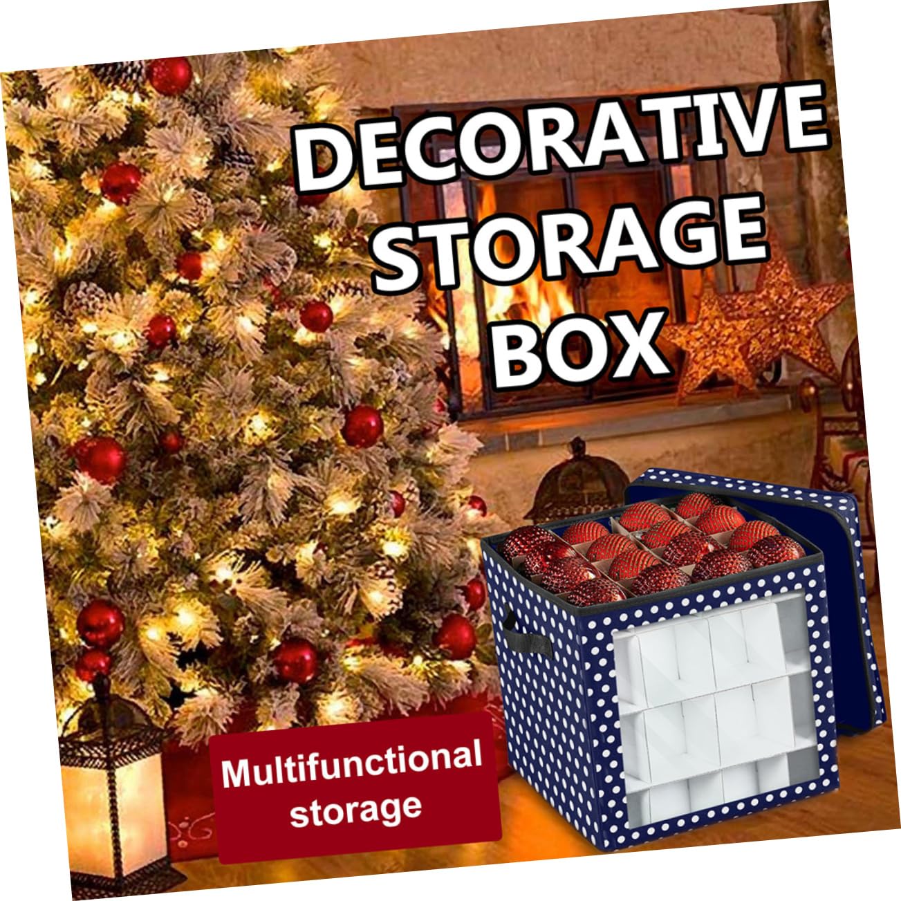 IMIKEYA 2Er-Box für Weihnachtskugeln Weihnachtsgeschenkbox Weihnachts- weihnachtskugeln aufbewahrung boxen christmas decoration storage box Oxford-Stoff