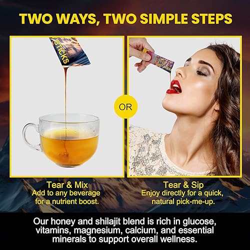 Miniatura 6 de Palitos de miel Shilajit, barra de miel Shilajit pura del Himalaya para hombres y mujeres, más de 85 minerales traza ayuda a aumentar la energía,