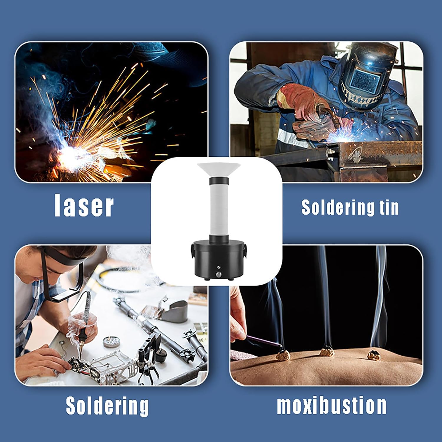 Compact Welding Smoke Absorber, Desktop Solder Fume Extractor with 3-Layer Filter Element, Hose 360° Adjusted Freely and Suction Adjustable, Low Noise, for DIY Crafts, Electronic Repair