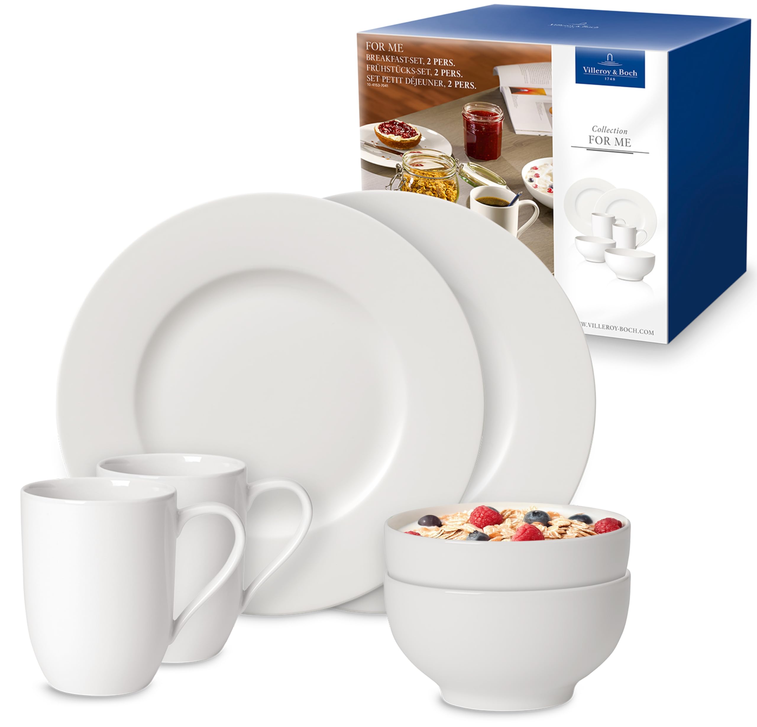 Amazon.com: Villeroy & Boch For Me Breakfast Service, Set for 2, 6