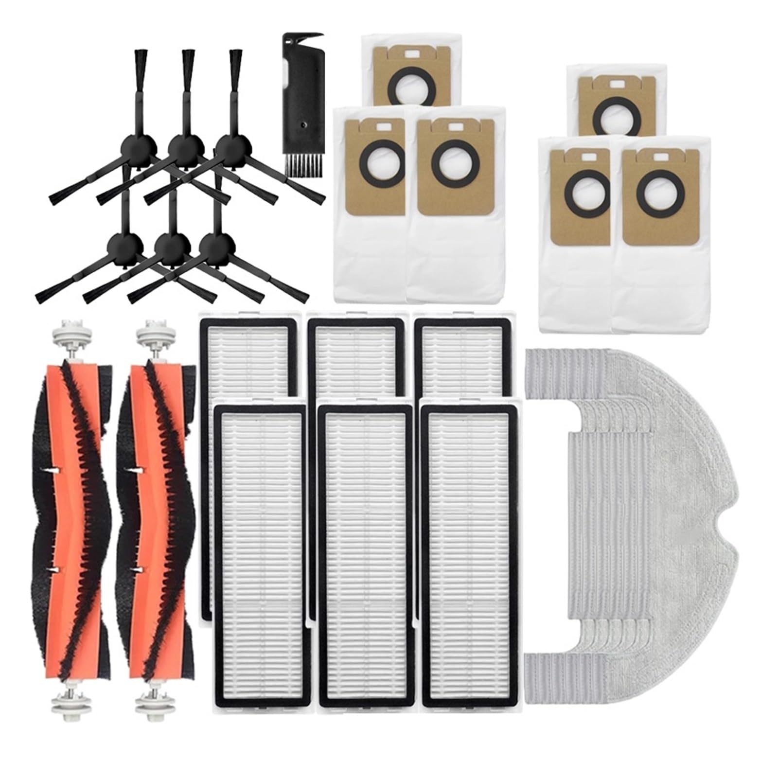 Kicici Compatible With Xiaomi Dreame Bot D10 Plus RLS3D Robot Vacuum Cleaner Accessories Hepa Filter Mop Cloth Dust Bags Main Side Brush Parts(Set26)