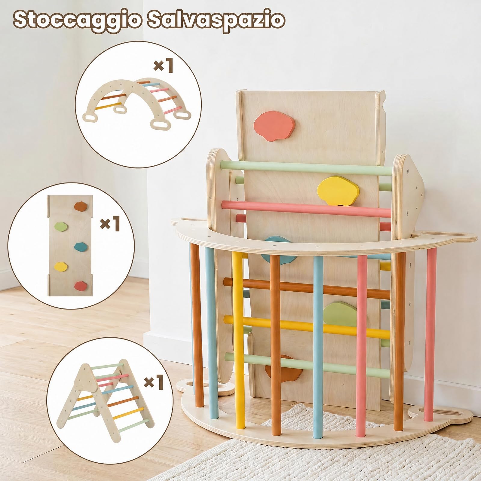 RELAX4LIFE Set da Arrampicata per Bambini, Triangoli con Arco (Colorato)