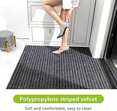 Commercial Door Mat Front Door Mat Outside Entrance TPE Material Indoor/Outdoor Entrance Mat for Home Outdoor Rug Waterproof Easy to Clean Heavy Duty Entry Mat Entryway Rug Indoor(Grey,0.9x3m)