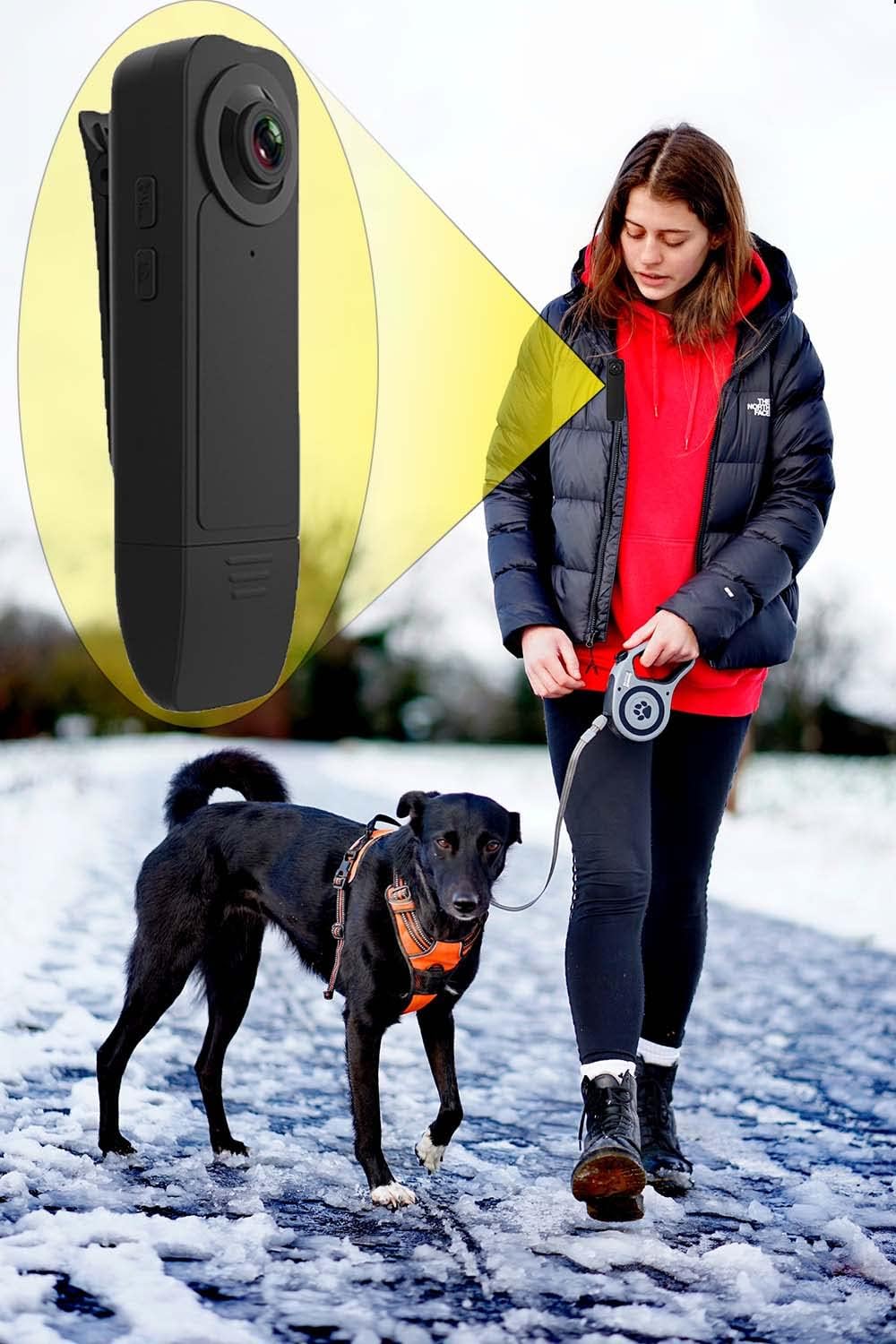 High Definition D 1080p Dog Walker Walking Body Camera Personal Safety Protection Small Black Clip On Camera Bodycam Pen cam with 32GB Memory Night Vision