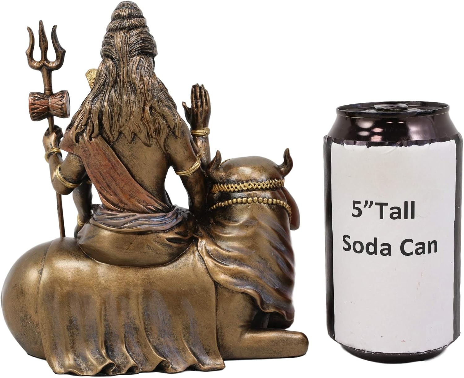Ebros Gift Vastu The Auspicious One Lord Shiva Sitting On Nandi Bull Statue 7" Tall Hindu Mahadeva Omniscient Yogi Altar Sculpture Figurine Hinduism Home Accent