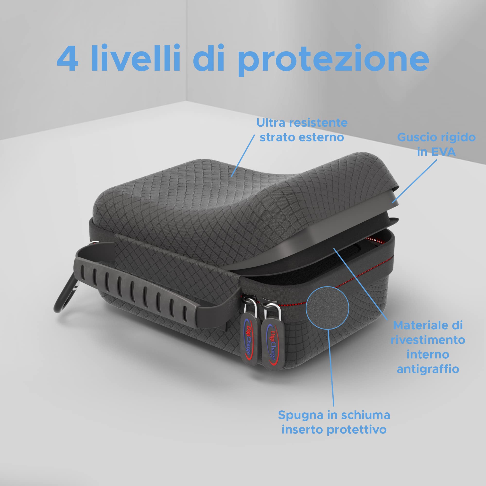 Digicharge Custodia Rigida per Action Cam