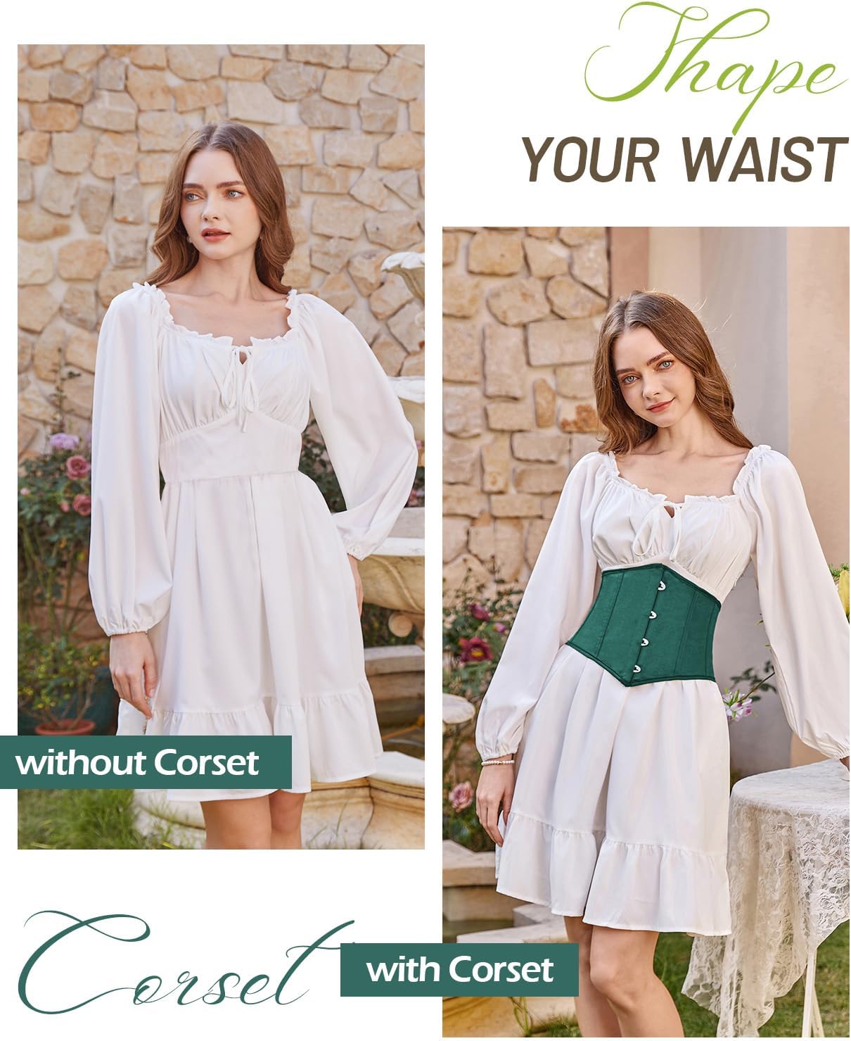 Scarlet Darkness Corset Belt for Women Fishbone Wide Waist Corset Pirate Belt - Image 2