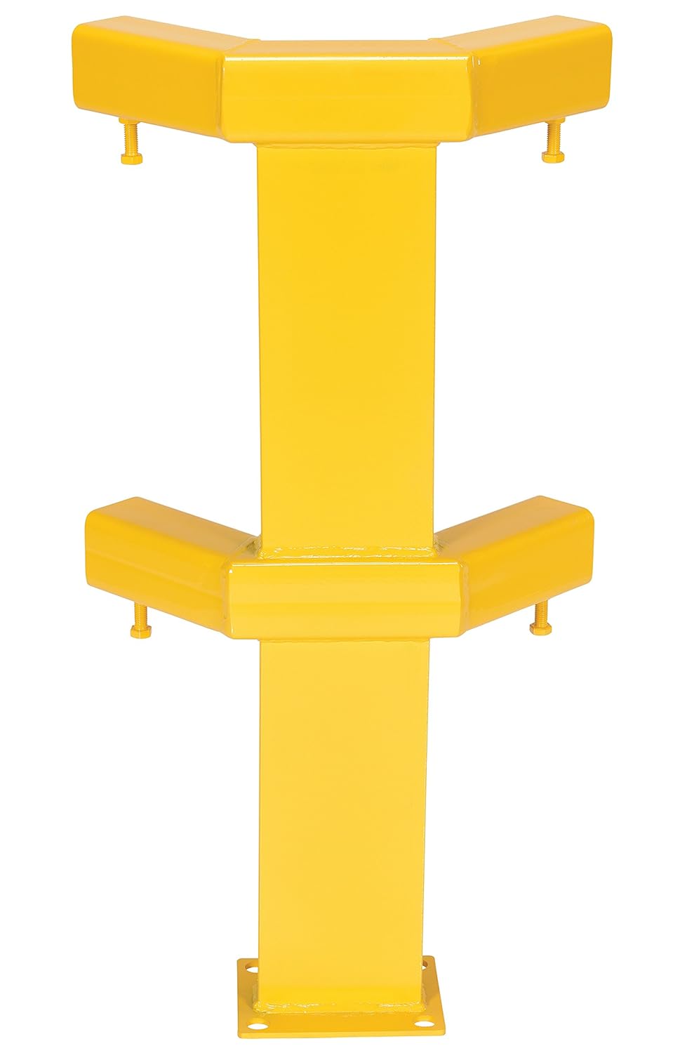 Vestil MG-CP-36-2 Steel Modular Guard System Corner Post 2 Rail 7-5/8 in. x 6 in. x 36 in. Yellow