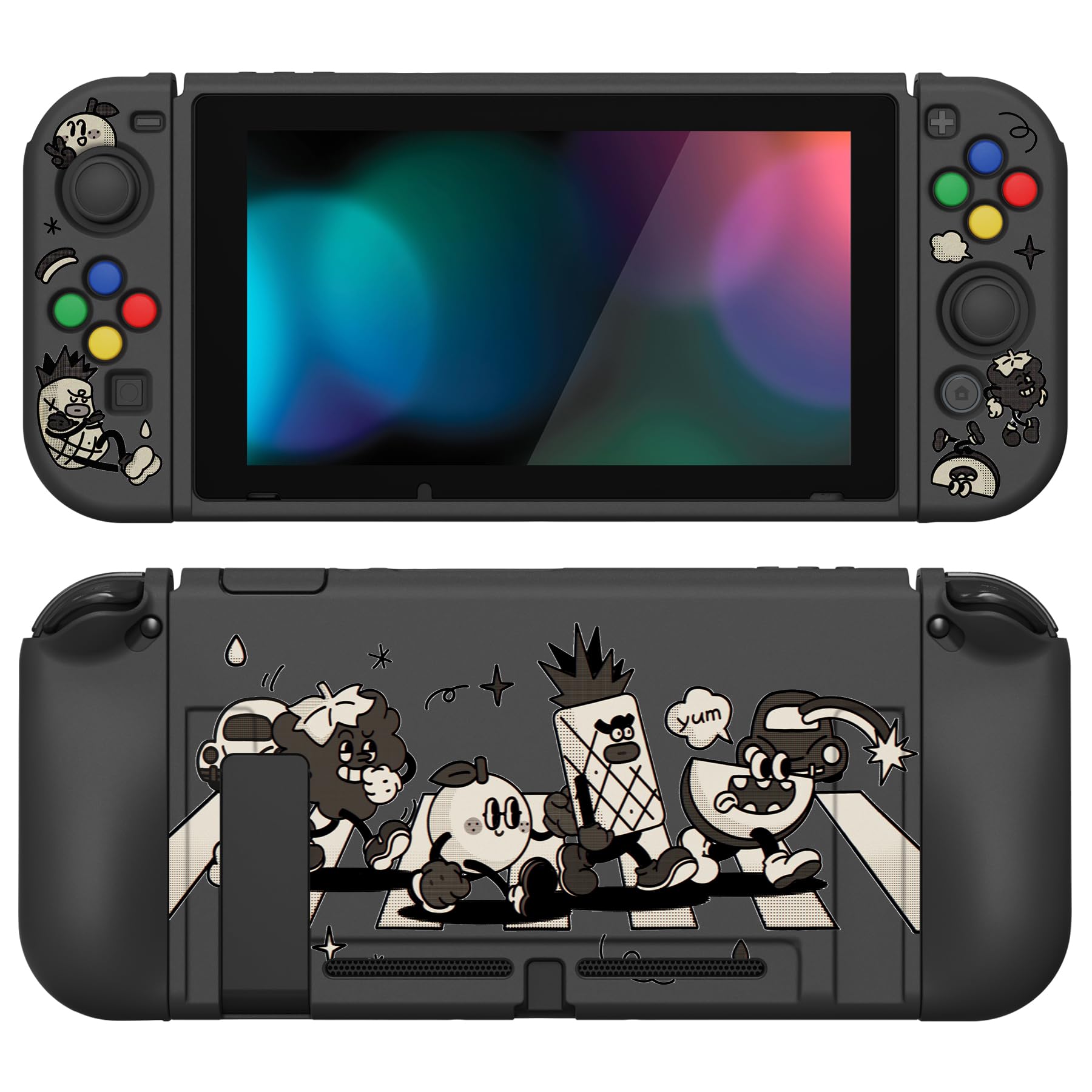 playvital ZealProtect Soft Protective Case for Nintendo Switch, Flexible Cover Protector for Switch with Tempered Glass Screen Protector & Thumb Grips & ABXY Direction Button Caps - Donut Odyssey — view 37