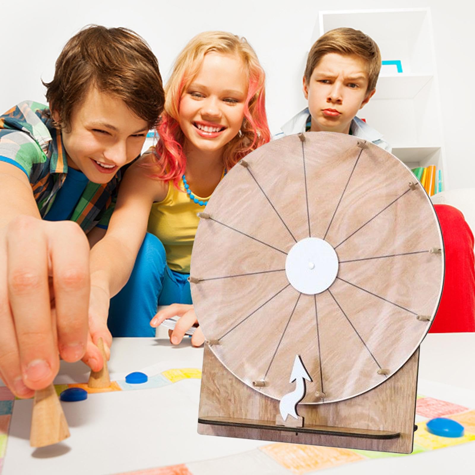 Ruleta Giratoria De Premios | Ruleta De Madera De 28 Cm para Sorteos | Material para Fiestas Giratorio para Niños Y Adultos Juegos Noche Aula Recompensas | Organizadores Eventos Ferias