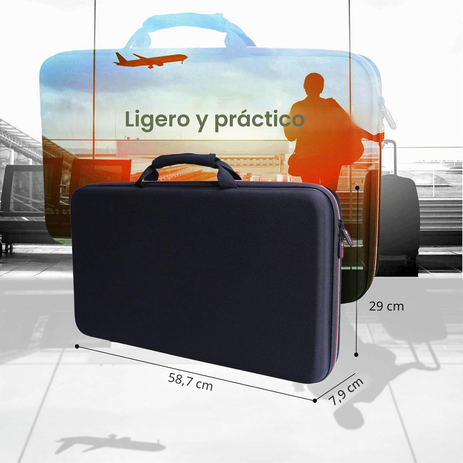 XANAD Estuche de Viaje rígido para Pioneer DDJ-400 / DDJ-SB2 / DDJ-SB3 / DDJ XP2 Smart DJ Controller - Funda Protectora (54 x 29 x 7.5 cm)