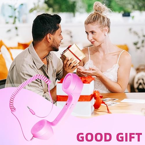 Miniatura 5 de Auricular retro para teléfono, receptor de teléfono celular con cable Jack de 0.138 in con botón de respuestateclas de volumen, auriculares de