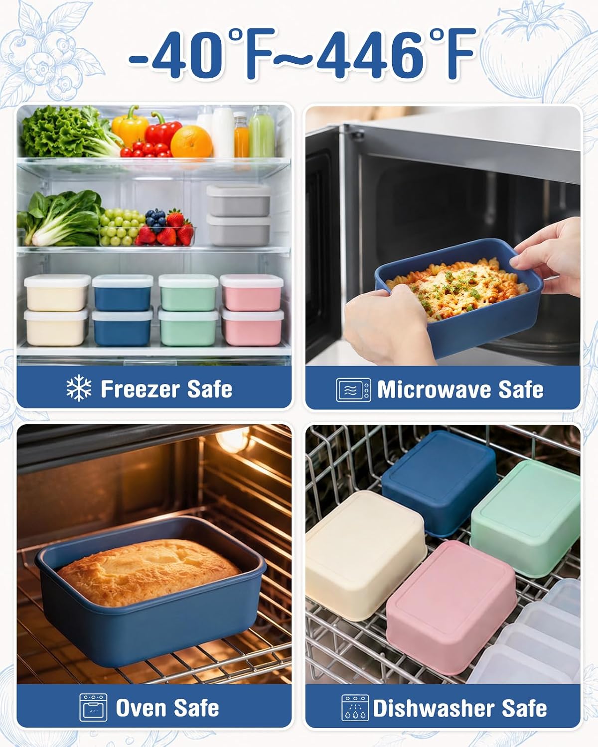 10 PCS Silicone Freezer Molds with Lid, Silicone Soup Freezer Molds Meal Prep Containers ((1 Cup, 2 Cup) 10 Pcs)
