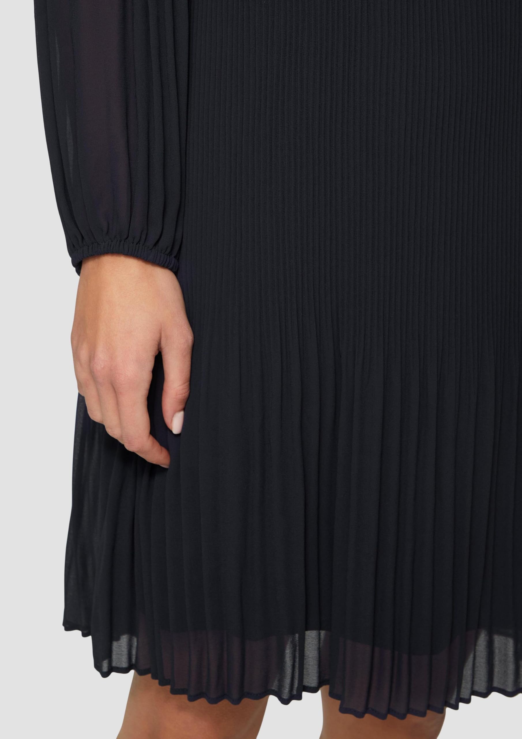 s.Oliver BLACK LABEL 2164913 Abito Plissettato, Blu Navy, 46 Donna