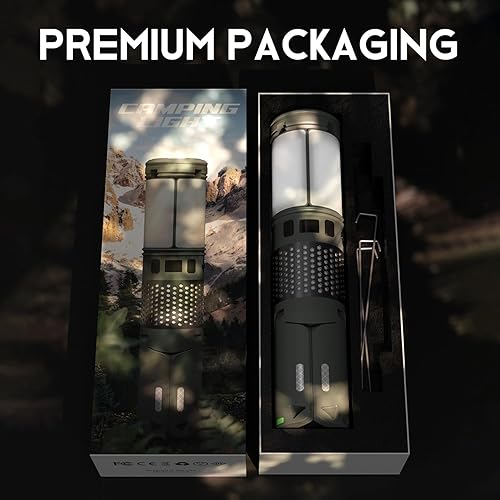 Miniatura 8 de Luces telescópicas para campamento, luces de campamento recargables con soporte, linternas plegables de 12000 mAh, base magnética, linternas