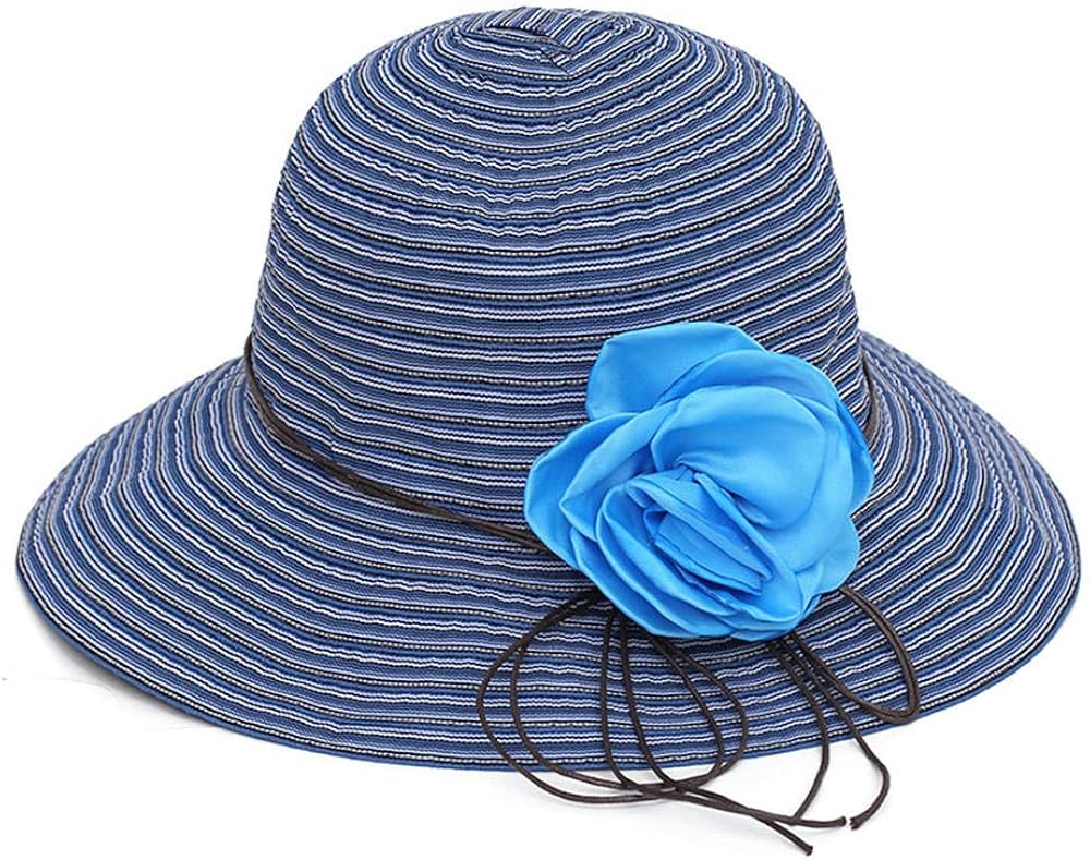 Women's Summer Sun Protection Straw Hat Visor Beach Hat Foldable Wide