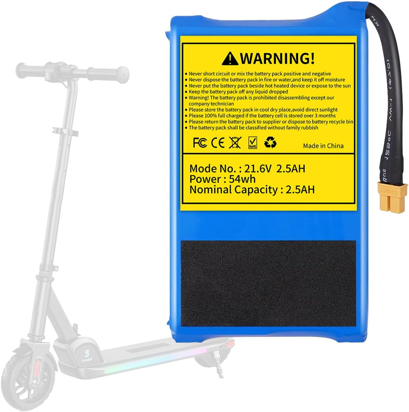 CBJJ 21.6V 2.5Ah Electric Scooter Battery Replacement