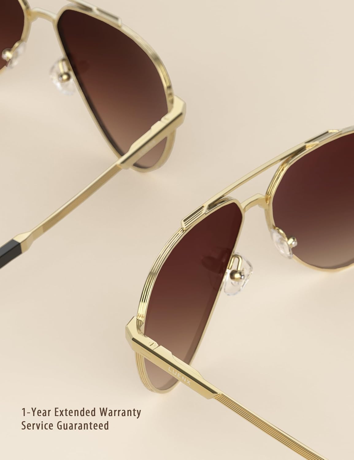 LUENX Aviator Sunglasses for Men Women Polarized Trendy Sun Shades UV 400 Protection - Image 6