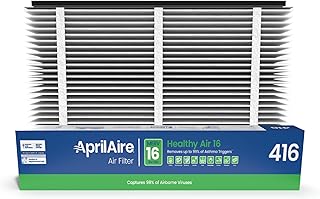 AprilAire 416 Replacement Filter for AprilAire Whole House Air Purifiers - MERV 16, Allergy, Asthma, & Virus, 16x25x4 Air Filter (Pack of 2)