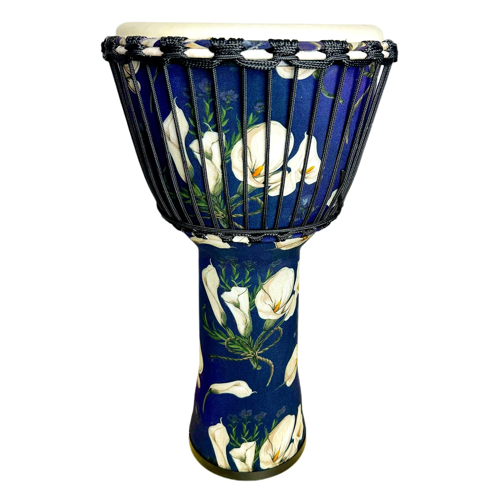 AOULIWET 8.5 '' Djembe Drum，Rope Fixation，Goat Skin Covered Goblet Drum， West African Style Hand Drum, Drum-Circle （B）