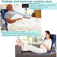 Vista 4 de Jarler Silla de cama con soporte para respaldo de cama, respaldo ajustable, asiento de lectura, soporte de 6 grados para sentarse en la playa