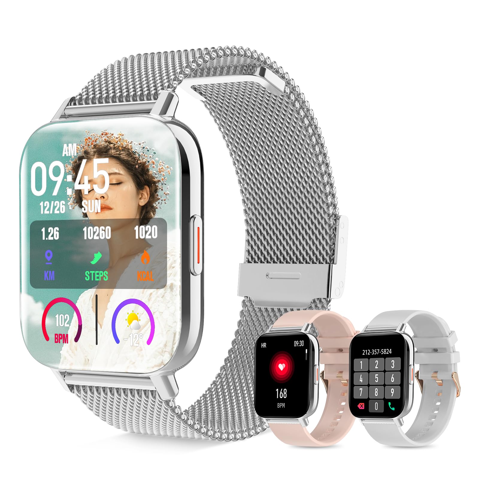 Lefitus Women Smart Watch with Bluetooth Call, Fitness Tracker 1.7