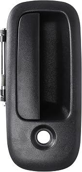 Exterior Door Handle Front Right Passenger Side for 1996-2009 Chevy Express GMC Savana 1500 2500 3500 4500 Van, Replces 79321, Black w/Key Hole