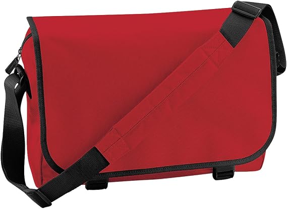 BagBase Adjustable Messenger Bag (11 Liters) (One Size) (Classic Red)