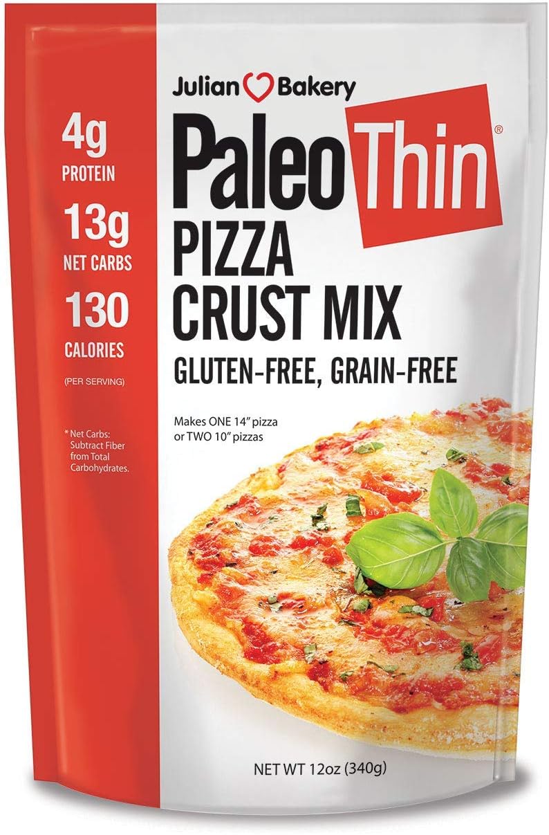 Julian Bakery | Paleo Thin | Pizza Mix | Easy To make | Grain-Free | Gluten-Free | Lower In Carbs | Makes Two 10" Pizza Mix