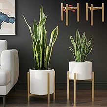 ABJA Metal Plant Stands (Set of 2, Gold, Adjustable Plant Stand)