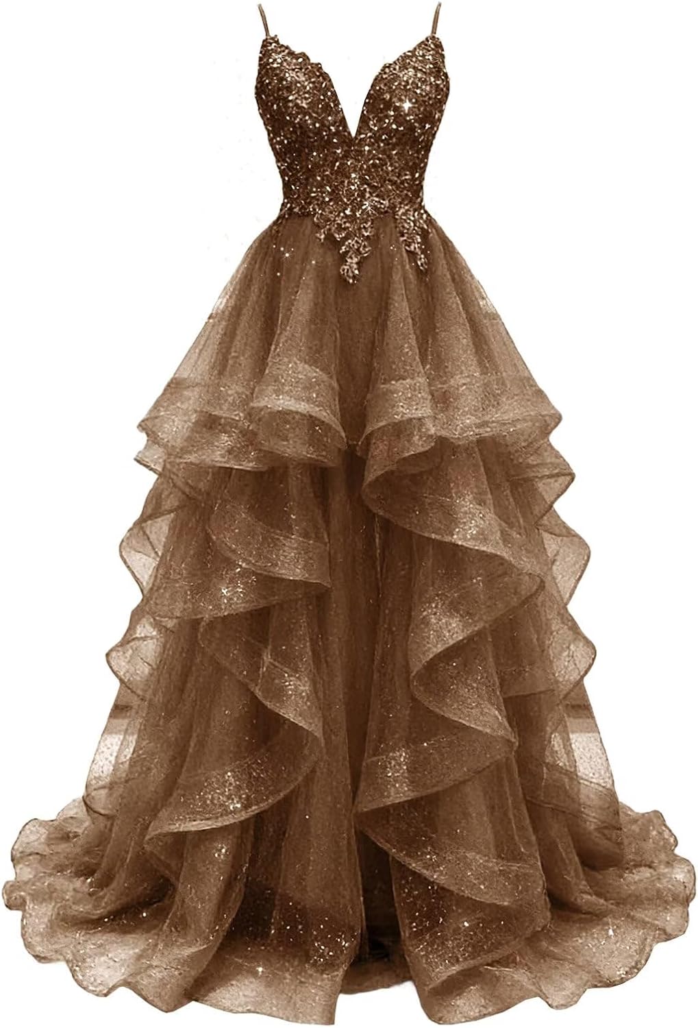 Laces Appliques Prom Dresses Long Ball Gown Puffy Tulle Ruffled Tiered Formal Pageant Dresses 2026