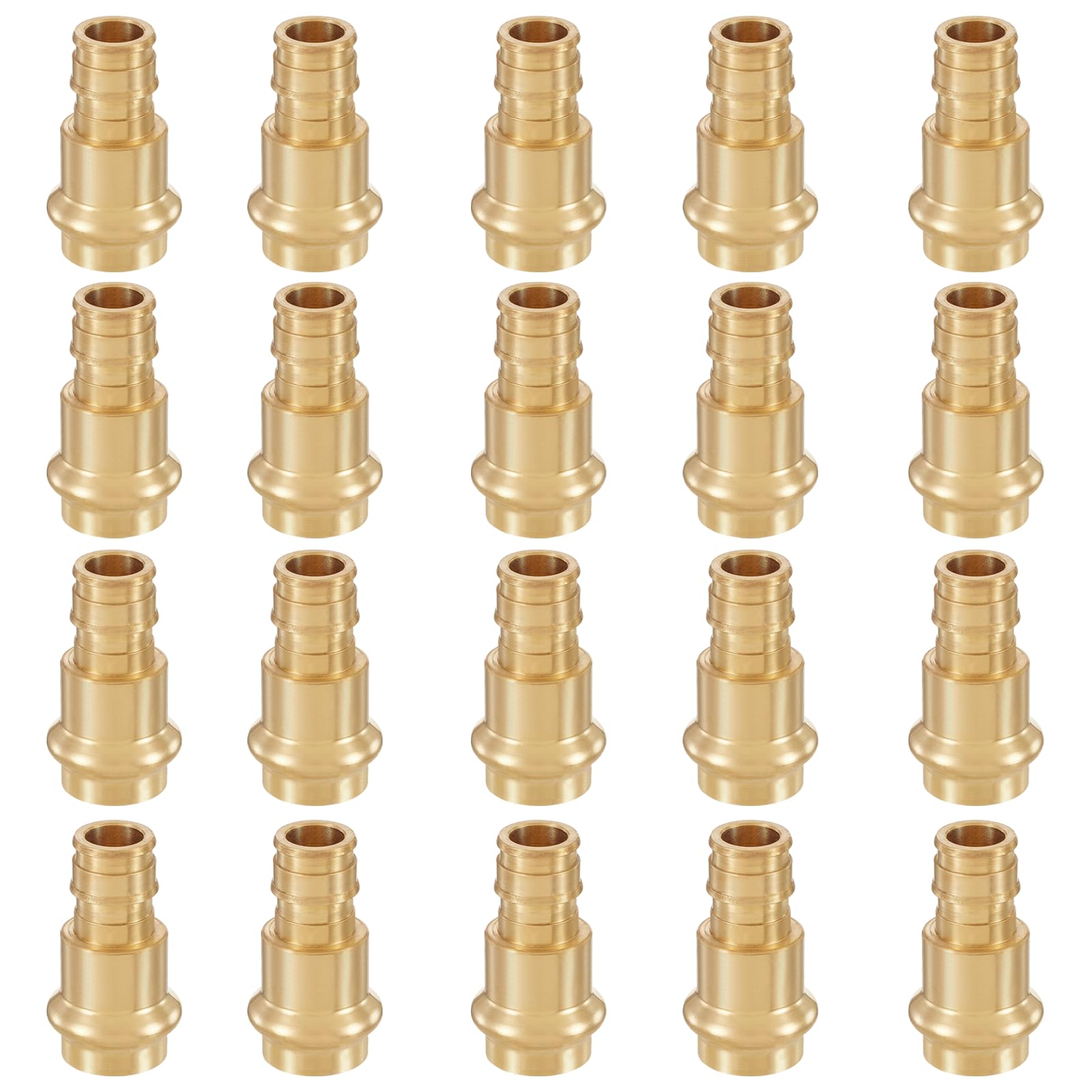 1/2 cala PEX A rozszerzające miedziane złączki zaciskowe, 1,3 cm prasa x 1,3 cm PEX-A adapter do złącza rur miedzianych i Pex (20 szt., materiał mosiężny LF) (PEX1960183-20 sztuk)