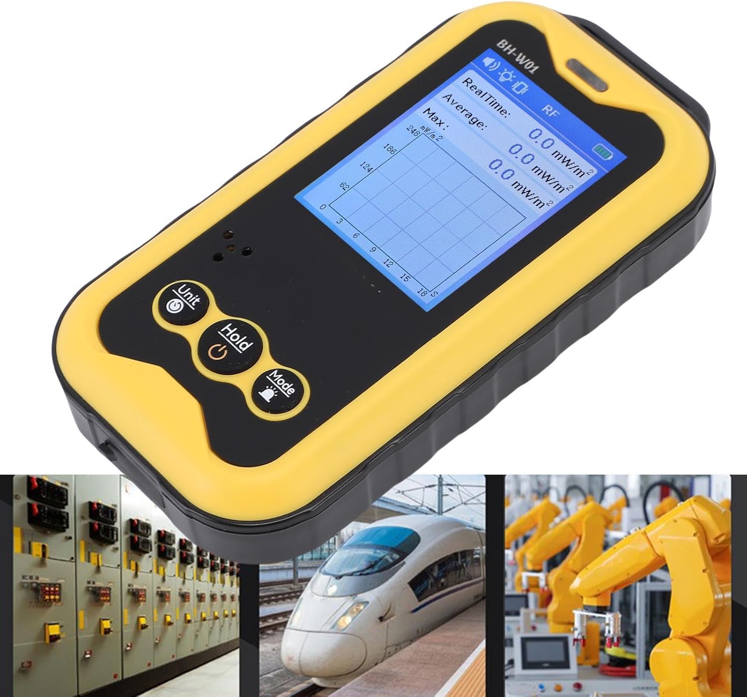 ciciglow EMF Detector, 3 in 1 Handheld EMF Meter for EF MF RF, Electromagnetic Radiation Detector with Sound Light Alarm Vibration Visual Warning for Home, Office