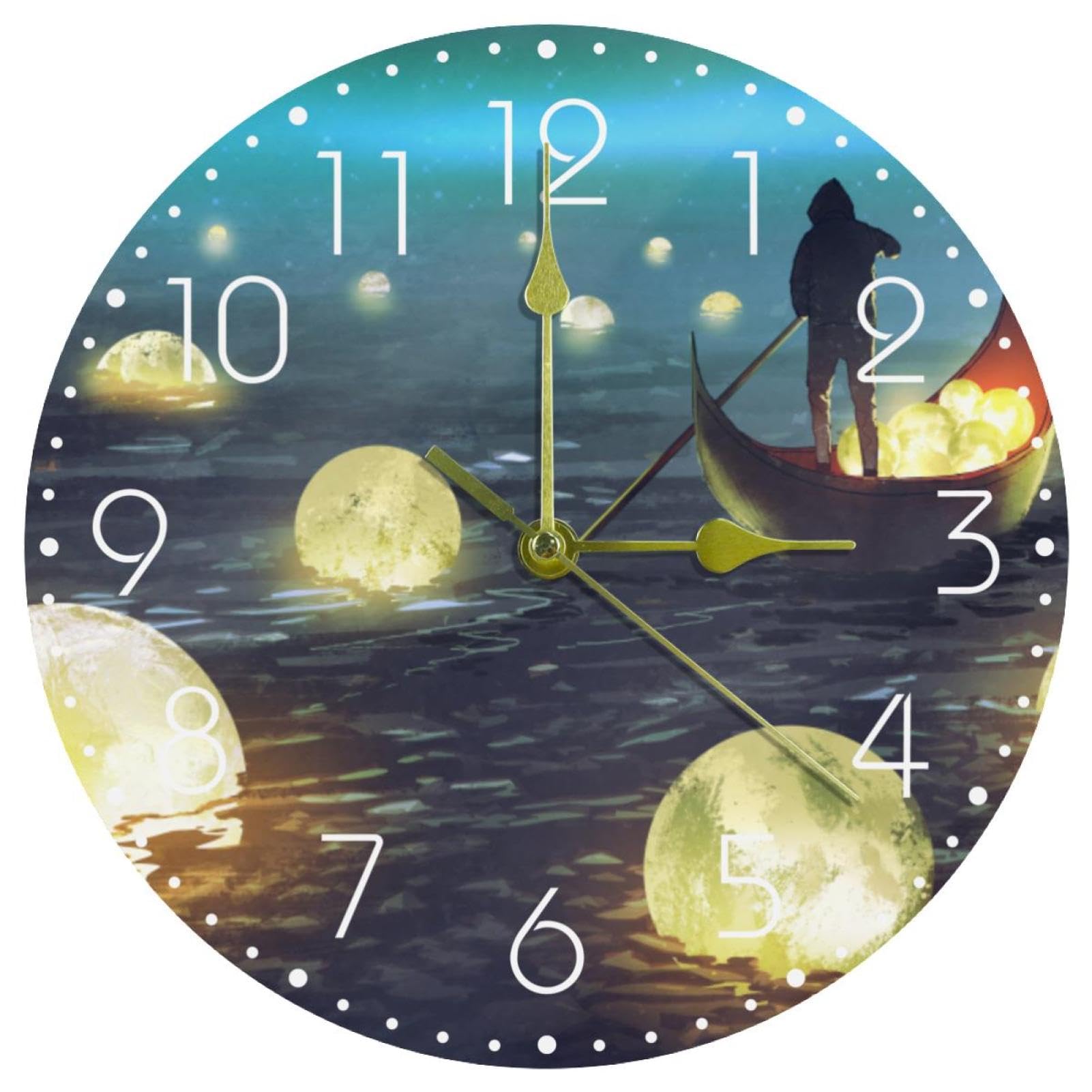 Horloge murale silencieuse sans tic-tac Starlight pour dormir calme